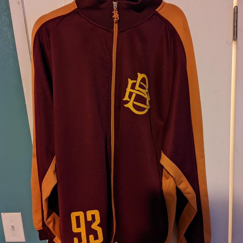Bad Boy Vintage Burgundy & Gold Athletics Jacket Size XL